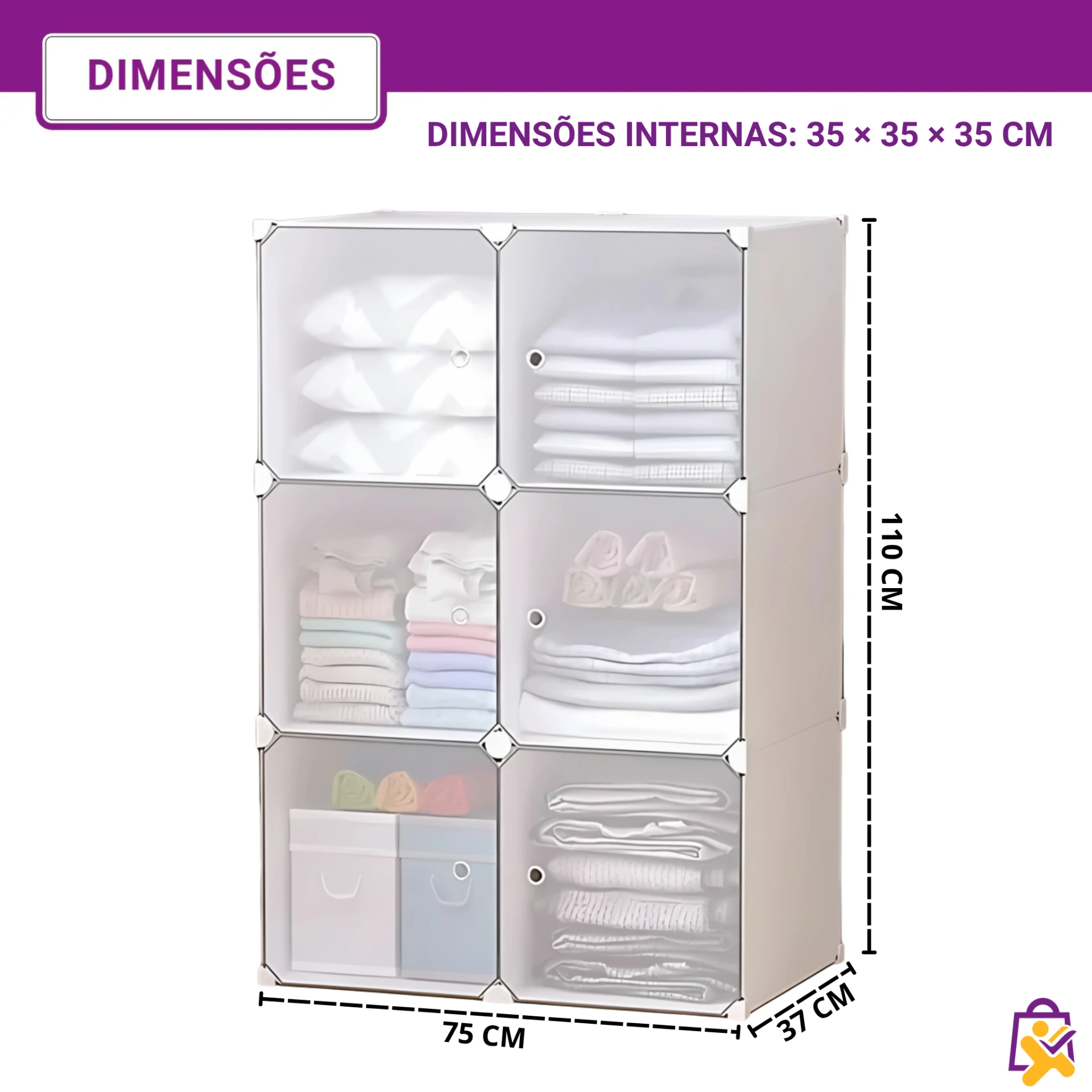 Organizador em Cubos Modular Branco - foto 2