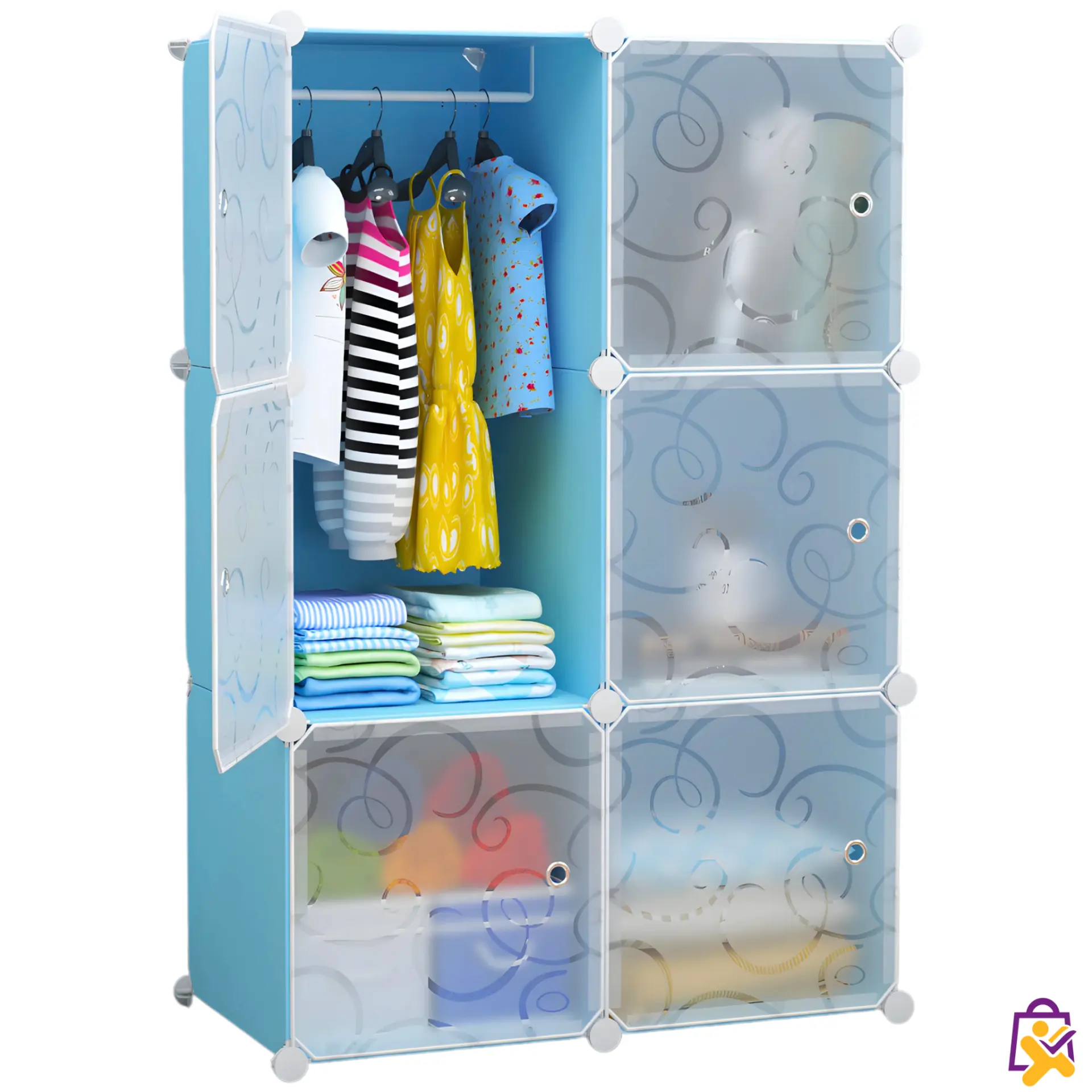 Organizador em Cubos Modular Azul