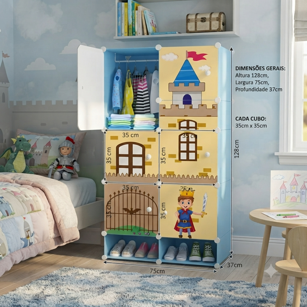Guarda-Roupa Modular Infantil Castelo - foto 3